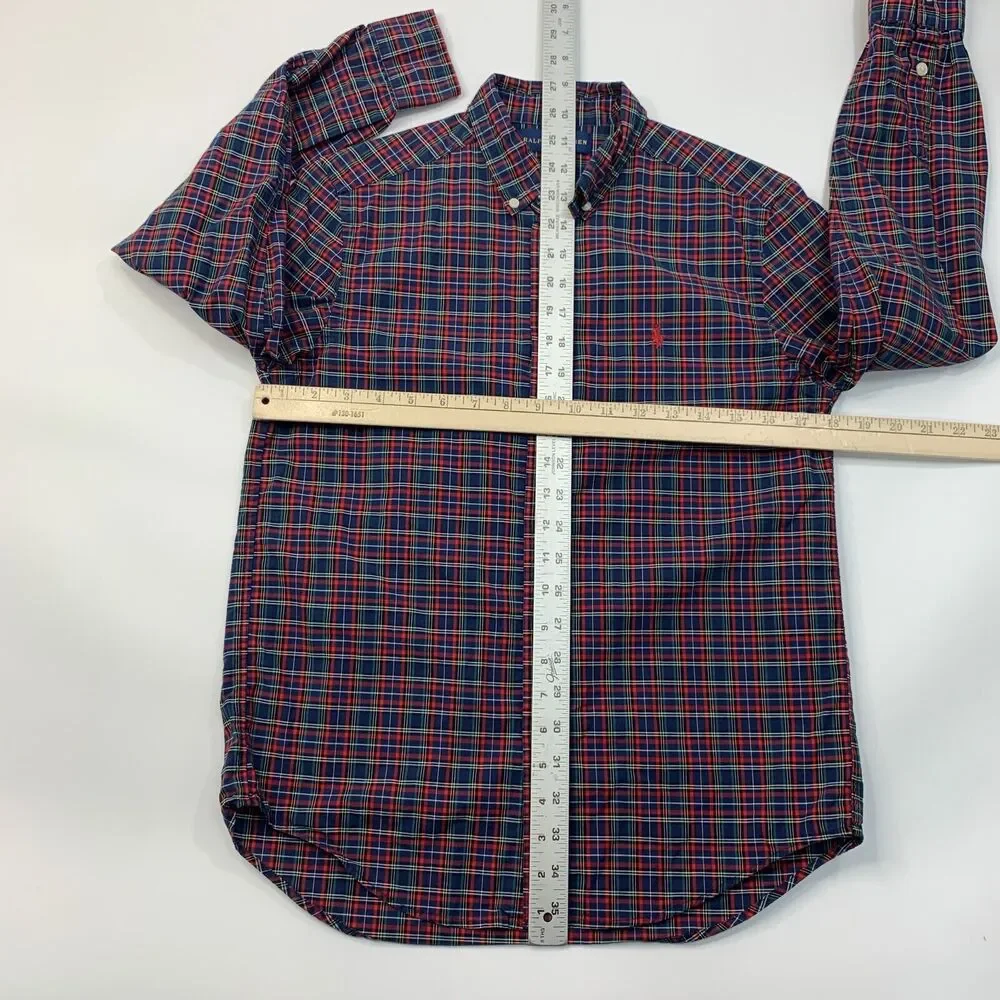 Ralph Lauren Shirt Boys‎ Youth L Large Plaid Button Down Long Sleeve Cotton